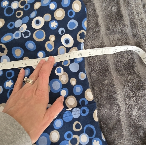 Blue and White Patterned Women's Top - Picture 3 of 4